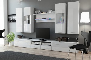 Вітальня DREAM 2 білий - білий глянець CAMA MEBLE Польща